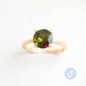 Green <b>Diamond</b> Engagement Wedding Ring S925 Sterling Silver With Four-Pronged Design Fashion Style - Product Image 5