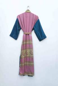 Wholesale and Manufacture Low Price Silk Kimono Different Print and Multi Color Dressing Wear Vintage Silk Sari Sexy Kimono - Product Image 3