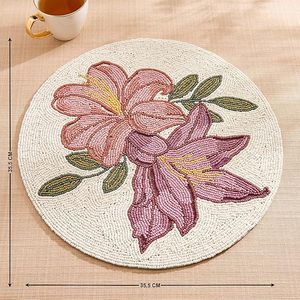 แผ่นรองแก้วลูกปัดสำหรับโต๊ะรับประทานอาหารหรือเครื่องใช้บนโต๊ะอาหารงานหัตถกรรมแฮนด์เมดดีไซน์ทันสมัย - Product Image 6