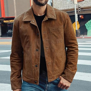 Veste en cuir véritable de style western vintage authentique pour homme, ornée de perles, à vendre, style classique et durable - Product Image 4