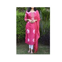 Berat Shibori dan bordir kerja Kurti dengan Dupatta untuk pesta pernikahan Outdoor Wear tersedia dengan harga grosir