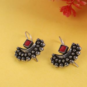 Pendientes Colgantes Vintage con Diseño de Luna Punteada Marrón OX, Clásicos Religiosos de Aleación y Latón con Ámbar y Perla para Fiestas - Product Image 1