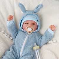 Poupées Reborn Babeside Mia souriantes, 17 pouces, petite fille avec des yeux ouverts, mains en vinyle et corps en tissu de coton doux