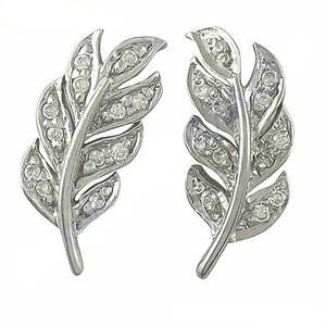 Pendientes de Botón Vintage con Detalles de Diamantes, Plata 925, Hoja, Oro Rosa, Blanco, Oro de 14k, Forma de Mariposa, Ópalo, 100% Auténticos para Mujer - Product Image 3