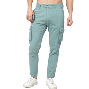 Pantalones Cargo Casuales de Moda para Hombre, Cintura Media, Estilo Urbano, Diseño Multibolsillos, Hechos de Algodón, Corte Recto, Ligeros - Product Image 1
