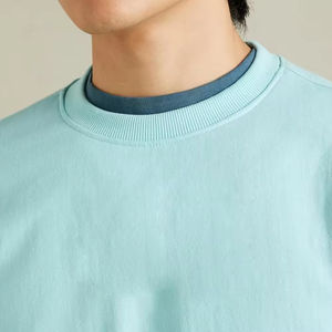 Tendance à la mode ample de haute qualité sweats lourds hommes 100% coton basiques col rond sweats surdimensionnés sweats à capuche - Product Image 4