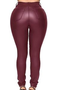 Solid Color Stretchy <b>Women</b> Leather <b>Pants</b> Full Length Outdoor Wear Woman 100% Genuine Cowhide Leather <b>Pants</b> <b>For</b> Girls Breathable - Product Image 5