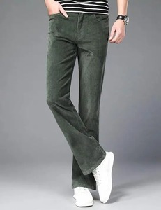 <b>Men's</b> <b>Corduroy</b> Flared Pants, Casual Boot Cut <b>Trouser</b>, <b>Classic</b> Slim Fit Straight Pants Casual Wear Pants - Product Image 2