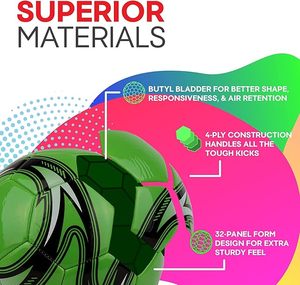 Balón de Fútbol Soccer Max Pro, Tamaño Profesional 3/4/5, Termosellado, Alta Calidad, Multicolor, para Entrenamiento al Aire Libre - Product Image 2