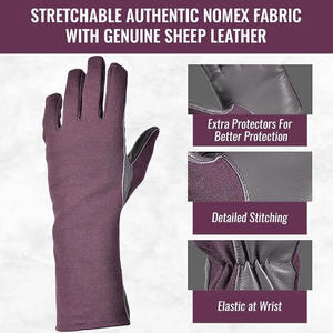 2025 Guantes de piloto de verano personalizados más vendidos Cuero de alta calidad Resistente al fuego y Flyer's Plus Size Último diseño - Product Image 4