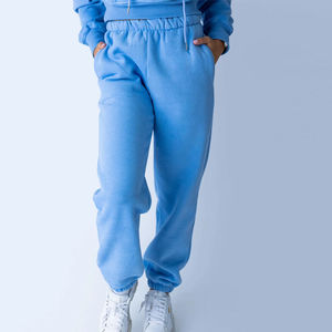 Custom Logo Pullover <b>Crop</b> Hoodie and <b>Joggers</b> Set Plain Training Oversized Fleece Sports Tracksuits Sweat Suit for Men Women - Product Image 4