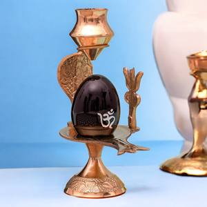 Modèle de support de Shivling en métal soudé, design élégant, avec Jaladhari noir, pour décoration religieuse Pooja Rajasthan - Product Image 5