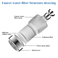 Neues Design 360 °   Drehbarer Wasserhahn-Filter zur Reinigung, entfernt Chlor, Fluorid und hartes Wasser für Küche & Badezimmerwaschbecken
