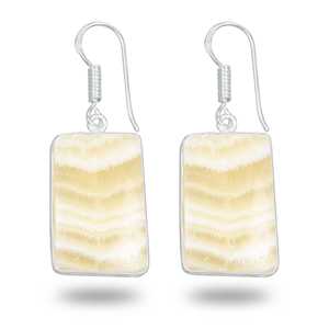 Boucles d'oreilles en aragonite jaune, design unique, sertissage classique, cluster solide, cadeau de mariage, nouvelle arrivée 2026, boucles d'oreilles pour femmes - Product Image 2