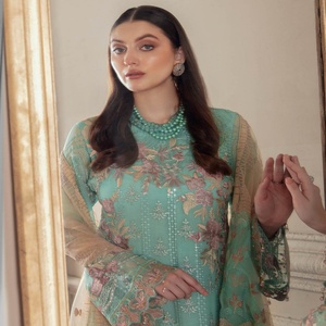 Ramsha เชฟรอนชุดสูท3ชิ้นสำหรับผู้หญิง, ชุดสูทอินเดียและสไตล์ปากีสถานสำหรับงานแต่งงานและงานปาร์ตี้ - Product Image 6