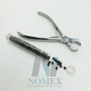 Herramientas de extensión de cabello pulidas en plata originales que incluyen cortador de enlace, alicates de 3 agujeros, cuentas y pinzas para seccionar el cabello, acero inoxidable - Product Image 4