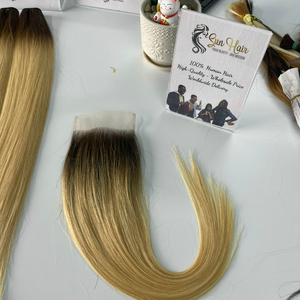Perruque Lace Closure lisse 100% cheveux humains, couleur ombrée, pour faire des perruques au Vietnam, vente en gros - Product Image 4