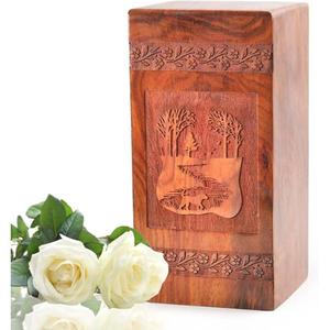 โกศใส่ศพทำด้วยมือทำจากไม้โกศตกแต่งศพสำหรับชายและหญิงทันสมัย - Product Image 1