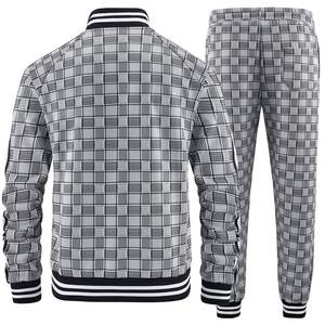 Conjunto de chándal con cuello alto para hombre, chaqueta de invierno de manga larga con cremallera, bolsillos dobles, estampado sólido, respetuoso con el medio ambiente - Product Image 3