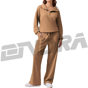 Chándal Camel con media cremallera para mujer, diseño cómodo y ajustado, perfecto para el gimnasio, viajes, ropa de calle, estilo clásico para todo el día. - Product Image 1