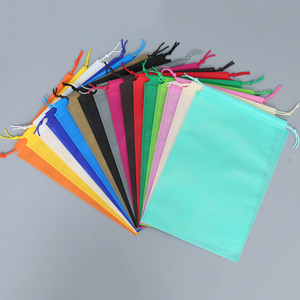 Plain Dyed Nonwoven Drawstring Pouches in Pink White <b>Black</b> Beige Portable Storage Gift Bags Storage and Gift Packaging - Product Image 3