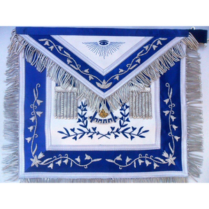 Tablier tactique de maître maçonnique brodé à la main en soie bleue sacs Regalia pour couture de croix prix de vente entier - Product Image 1