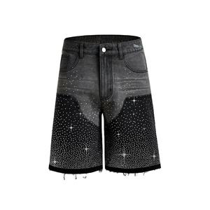 Vêtement décontracté hommes strass haut court solide séchage rapide respirant toile haute rue Style Anti-rides qualité supérieure personnalisée - Product Image 1