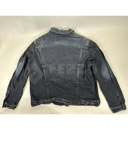 Veste en jean pour homme à logo frontal personnalisé, imperméable, 100% coton, fabrication en usine, nouvelle arrivée, manches longues - Product Image 2