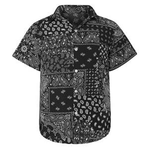 Chemises de plage Hawaii à imprimé feuille bleue légère coupe décontractée 100% coton chemises pour hommes de vacances - Product Image 4