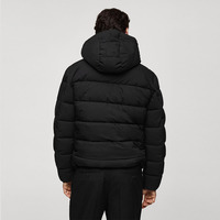 Veste matelassée enduite de haute qualité pour homme, couleur noire, manches longues, fermeture éclair, coupe-vent, respirante, style streetwear pour hommes adultes