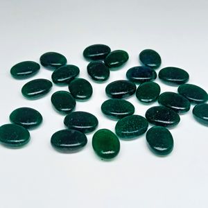 Briolettes de pierres précieuses sculptées de forme ovale lisse en jade vert naturel 10x14mm perles en vrac pour la fabrication de bijoux au prix de gros - Product Image 1