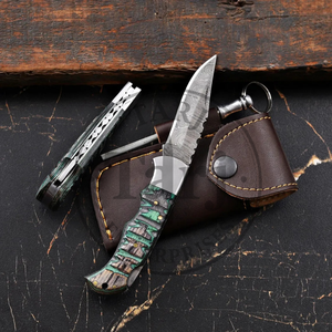 Couteau pliant à lame en acier Damas, couteau personnalisé en acier inoxydable, fournisseur en gros, OEM, EDC, chasse, camping, extérieur, bricolage - Product Image 1