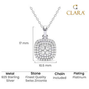 Chaîne Pendentif Reine des Diamants en Argent, Chaîne à Maillons Géométriques Tendance avec Zircon pour Mariage, Fiançailles, Anniversaire - Product Image 5