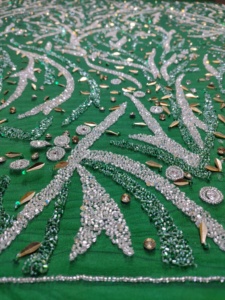 ผ้าลูกไม้ผ้าเรยอนประดับลูกปัดเลื่อมงานแฮนด์เมดสุดหรูสำหรับงานปาร์ตี้งานแต่งงาน - Product Image 3