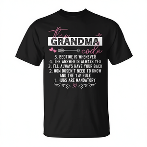 T-Shirt Promozionale 'Codice Nonna' per Nonne e Anziani, Regalo per Nonne - Product Image 2