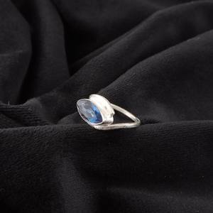 Bague en topaze bleue de Londres, taille marquise, 1,40 carat, argent sterling, sertie à griffes, bijoux en pierres précieuses, bague élégante pour femmes - Product Image 6