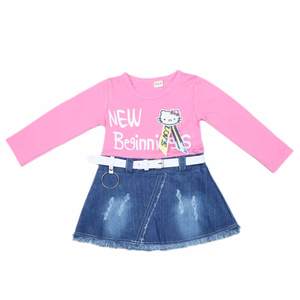 Robe à manches longues pour filles - Rose - Product Image 1
