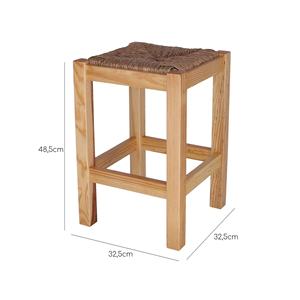 WELL HOME Panca da Giardino Rustica in Legno, Design Quadrato Basso con Finitura Verniciata, Dimensioni 32.5x32.5x48.5 cm - Product Image 3