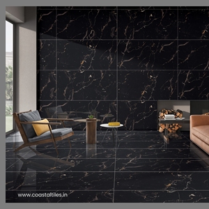 Carreaux noirs brillants 600x1200mm pour sol, prix de gros - Product Image 5