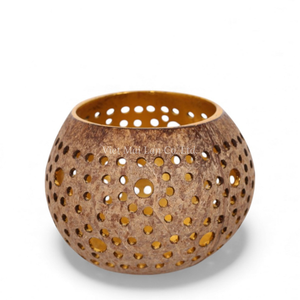 Porte-bougie artisanal en coque de noix de coco, éclairage décoratif écologique pour la décoration de la maison, de la table, du spa et de l'intérieur des hôtels - Product Image 3