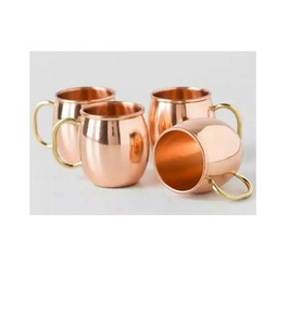 Prix de gros Tasse en cuivre pur avec poignée en cuivre Tasses en cuivre massif idéales pour les articles cadeaux et pour boire d'une qualité incroyable - Product Image 1