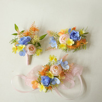Corsage floral de mariage, corsage de poignet, boutonnière de poche, fleur pour verre à vin, pour célébrations professionnelles, Saint-Valentin, fait main