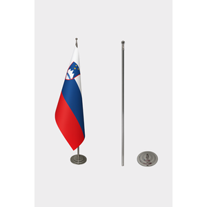 Slovenia Official Indoor <b>Flag</b> Custom Digital Printed Indoor <b>Flag</b> with Aluminum <b>Pole</b> Silk and Plastic Material - Product Image 2