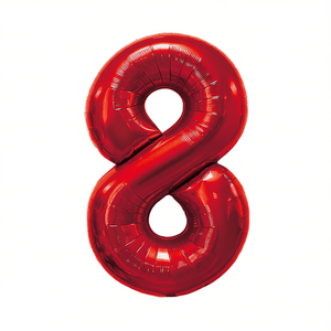 Globo de fiesta con diseño de amor, número rojo N8, 80 cm, paquete de 12 unidades - Product Image 2