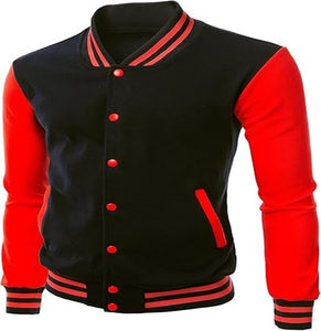 Veste universitaire de baseball personnalisée de haute qualité pour hommes, manches longues élégantes, col montant, contraste de couleur, manteau universitaire élégant pour hommes - Product Image 1