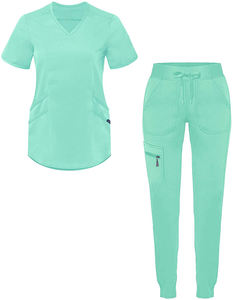Offre Spéciale produit spandex respirant femme gommages médicaux ensembles fabrication en gros uniforme pour les femmes tissu doux infirmière gommages - Product Image 5