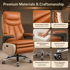 Moderna Sedia da Ufficio Direzionale Ergonomica di Lusso <span class=keywords><strong>in</strong></span> <span class=keywords><strong>Pelle</strong></span> di Grandi Dimensioni <span class=keywords><strong>con</strong></span> <span class=keywords><strong>Schienale</strong></span> <span class=keywords><strong>Alto</strong></span>, Reclinabile Elettricamente e Base <span class=keywords><strong>in</strong></span> Lega di Alluminio - Product Image 2