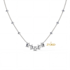 Collier pendentif barre en diamant de laboratoire taille émeraude, en argent sterling 925 plaqué or, collier minimaliste pour femme, bijoux de luxe - Product Image 6