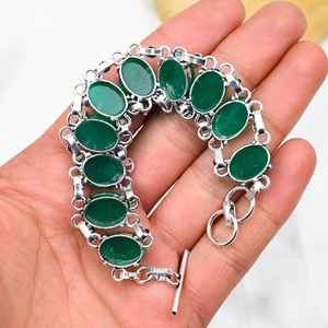 Green <b>Onyx</b> <b>Bracelet</b> 925 Sterling Silver Handmade Silver Jewelry Gemstone <b>Bracelet</b> Wedding And Birthday Gifts For Her - Product Image 6
