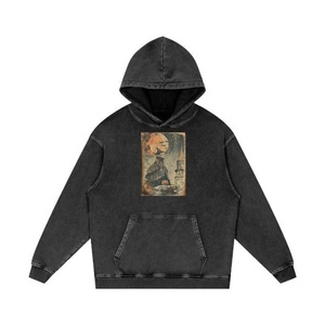 Sweat à capuche oversize tendance pour homme, délavé à l'acide, 450 GSM, en pur coton épais, commandes en gros à prix compétitif - Product Image 1